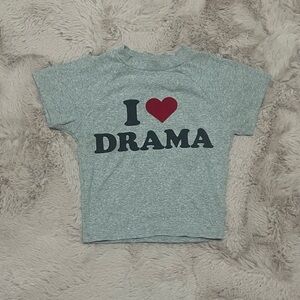 Forever 21 Gray I ❤️ Drama Baby Tee